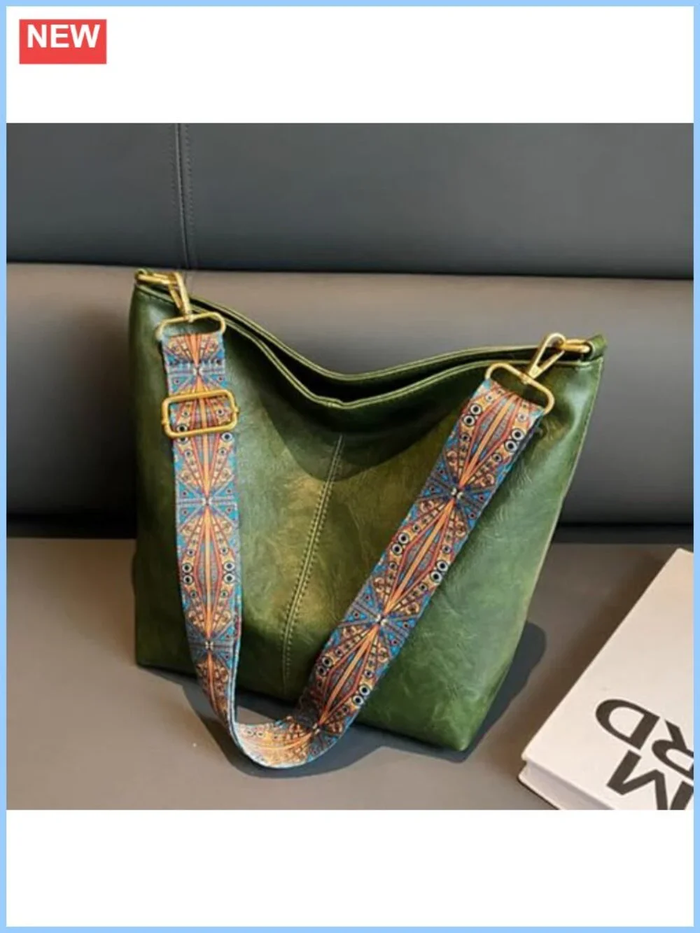 Women's Hobo Crossbody Bag Vegan Leather Shoulder Tote Handbag Guitar Strap